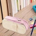 thumbnail image 3 of Estuche de lápices de bolsillo clásico, bolsa de almacenamiento de bolsa de maquillaje cosmético de gran capacidad Rosa beige Sharpla Estuche de papelería, 3 of 7
