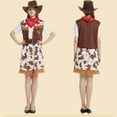 thumbnail image 6 of Celivon Cowgirl Outfits For Women 5 Piece Hat Tshirt Vest Skirt Scarf Family Sets Vintage Western Cowboy Themed Sets Party Club Casual Daily Wear, 6 of 6