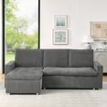 thumbnail image 5 of Modern L-Shaped Sleeper Sofa (90"), Gray Corduroy for Living Room, 5 of 12