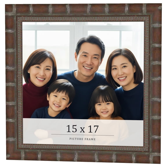 15x17 Dark Brown Bamboo Real Wood Picture Frame Width 1.5 inches | Interior Frame Depth 0.5 inches