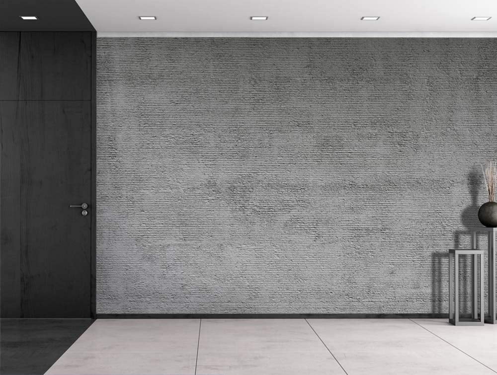 Wall26 Gray Striped-Textured Cement - Wall Mural, Removable Vinyl
