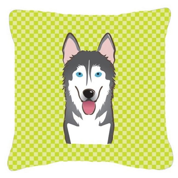 Dog Face Checkerboard Design Fabric Decorative Pillow