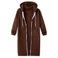 thumbnail image 6 of Extra Large Long Zipper Hooded Sweatshirt for Autumn and Winter Sports Jacket Women's Solid Color Hoodie, 6 of 6