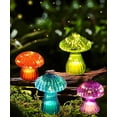 thumbnail image 6 of Glass Mushroom Table Lamp: Set of 4 Colored Small Cute LED Night Light Home Decor for Bedroom Desk - Birthday Gifts for Women, 6 of 7