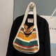 thumbnail image 2 of Bolso Hombro A Rayas Ganchillo para Mujer Lindos Bolsos Mano Bolso Diario Verano (Beige), 2 of 9