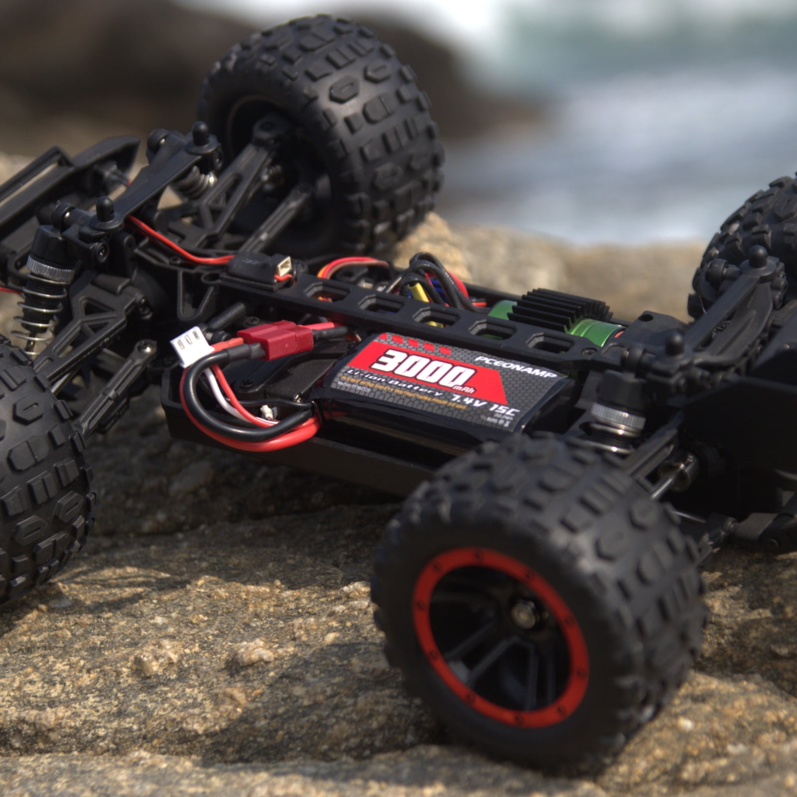 7.4V Li-ion Battery 3000mAh 2S with T Plug Rechargeable High Capacity RC Battery Fit for WLtoys 4WD High Speed RC Cars and Most 1/10, 1/12, 1/16 Scale RC Cars Trucks with 2 USB Chargers