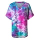 thumbnail image 2 of Gibobby Camisetas de verano para mujer Camiseta manga corta con cuello en V estampado con tinte corbata informal para mujer(Rosa caliente,G), 2 of 4