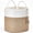 Cream White and Brown-16" W × 13.8"L, variant on Woven Storbasket Decorative Rope Wooden Bead Decoration For Blanketss Clothes Shoes Plant Organizer Bin With Handles Living Room Home  16" Wx13.8 L Cream White And Brown