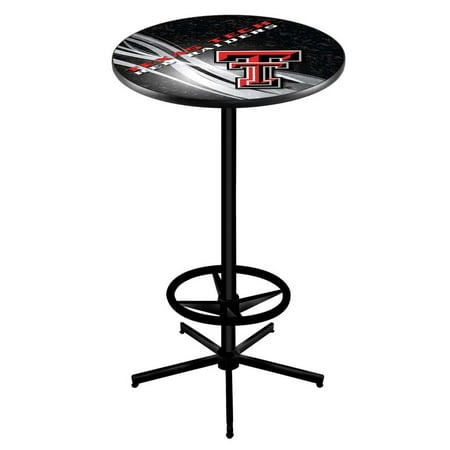 Texas Tech Pub Table - Texas Tech 42 Inch High, 36 Inch Top Black L216 Pub Table