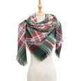 thumbnail image 2 of MESSUEN Triangle Scarf Plaid Scarf for Women Scarf for Women Cotton Scarf Scarves for Women's Fashion Scarves Womens Scarfs Green One Size, 2 of 9