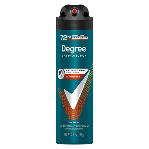 Degree Men Advanced Antiperspirant Deodorant Dry Spray Sweat & Odor Protection Adventure 72-Hour Anti Sweat and Odor Protection ,3.8 oz