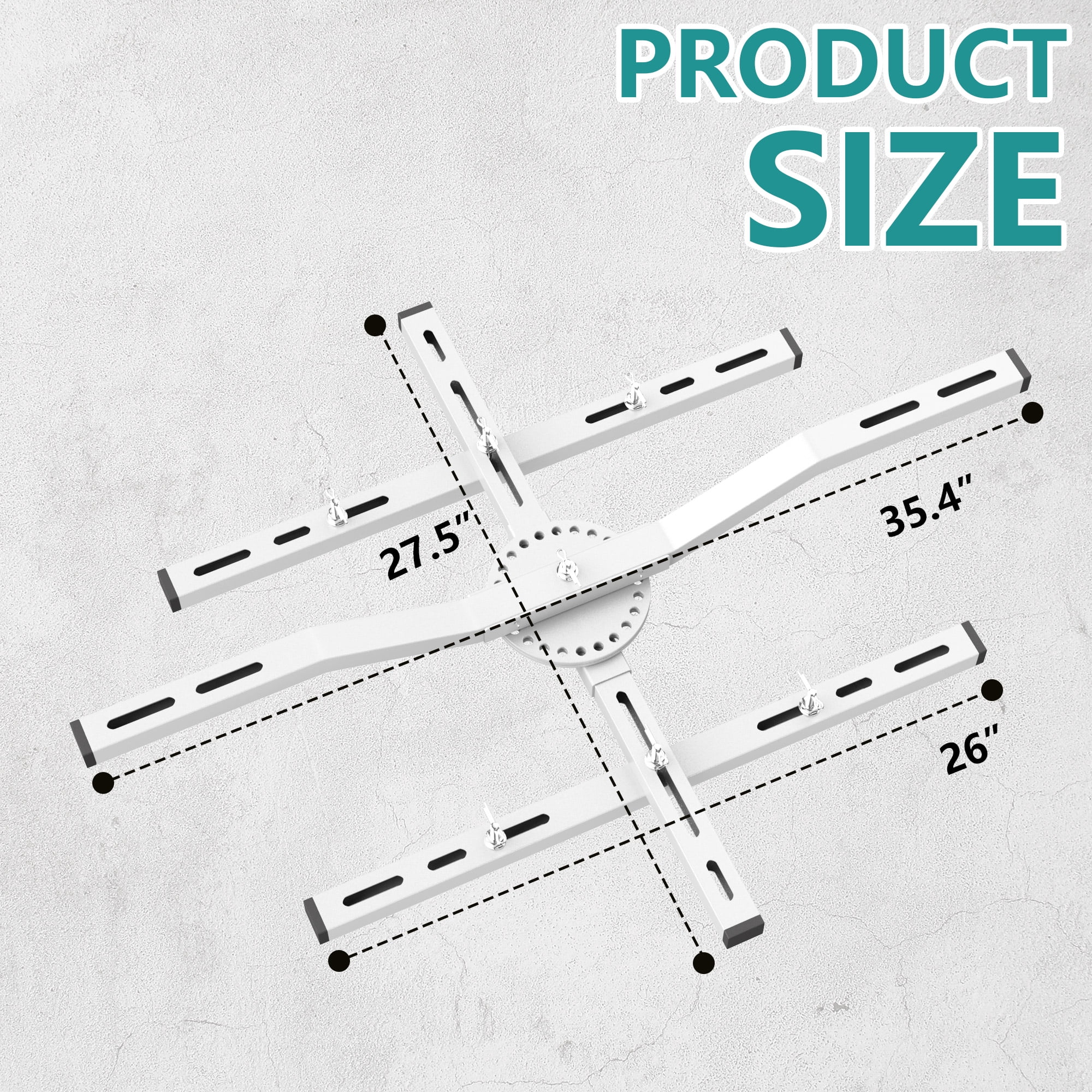 HOHYN Heavy Duty Universal Ceiling H-Bracket, 200 LB Capacity with 360° Rotation, Fits 16″/24″ Joists, Silent & Vibration-Free for AC, Heater & Fixture Mounting