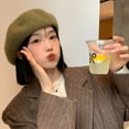 thumbnail image 3 of COCOpeaunt New Fluffy Soft Women Berets French Artist Style Warm Autumn Winter Beanie Hat Beret Solid Color Elegant Lady, 3 of 6