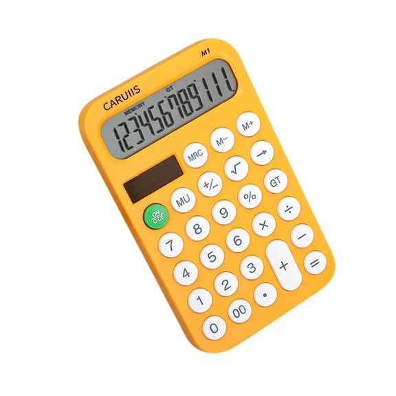 Hvmvliv Calculator Computing Counter Calculator 12 Digit Desktop Basic Calculato Power with Large Lcd Display Yellow