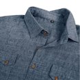 thumbnail image 7 of Mens Cotton Linen Shirts Short Sleeve Wrinkle Free Untucked Shirt Casual Summer Beach Wedding Button Down Tops with Two Pockets Navy, 7 of 7