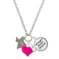 thumbnail image 1 of Delight Jewelry Stainless Steel Home is Texas - Hot Pink Heart Nurse Strong Zoe Necklace, 1 of 4