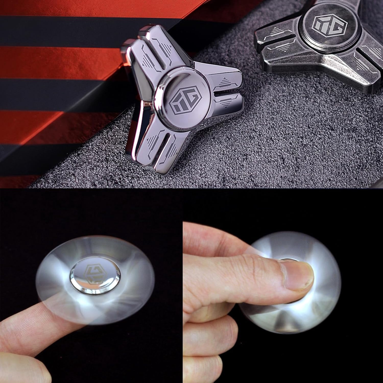 2025 latest Durable Stainless Steel Fidget Spinner - Smooth & Long Spin Times for Stress Relief, Focus, and Anxiety Reduction