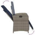 thumbnail image 5 of vidaXL Reclining Garden Chair with Footrest Grey Poly Rattan, 5 of 5