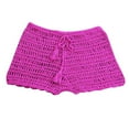 thumbnail image 1 of Women's Summer Solid Color Handwoven Beach Swim Pants Stretchable Strap Hollow Flat Corner Design, 1 of 8