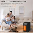 thumbnail image 3 of Resenkos Electric Space Heater for Indoor Use, 1500W Fast Heating Portable Electric Heater with Infrared Quartz Heat Element, Black, 3 of 8