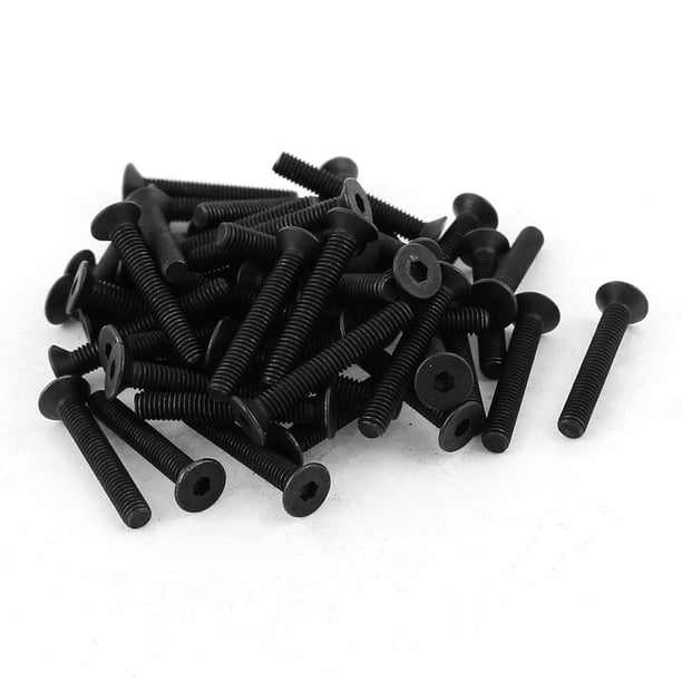 50 Piezas Tornillos de Cabeza Plana de Acero Aleado Hexagonal M3 x 20mm