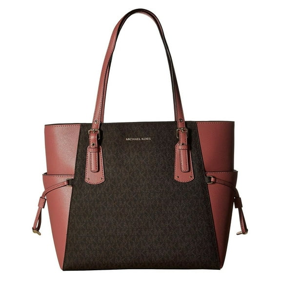 Michael Kors Voyager East West Signature Tote, Brown/Rose