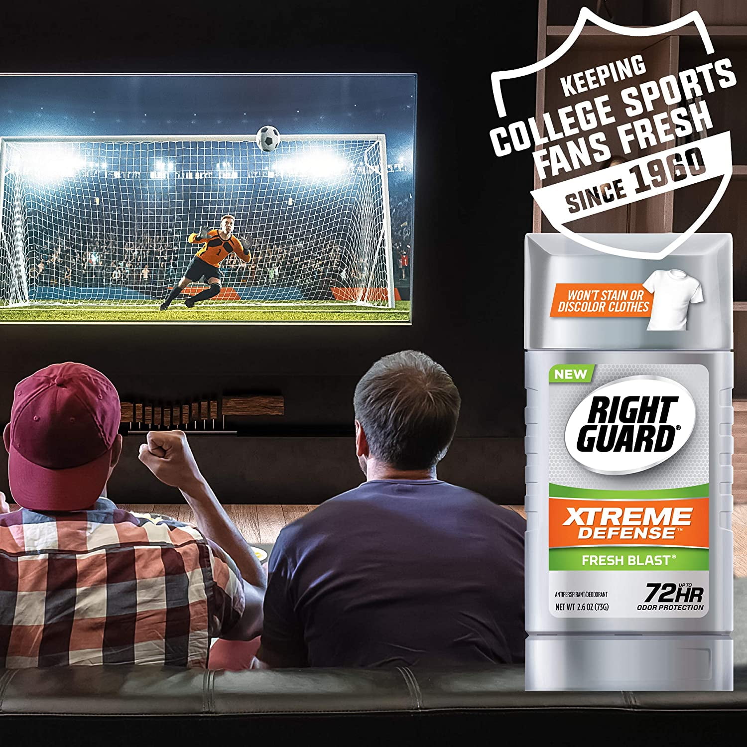 Right Guard Xtreme Defense Aluminum-Free Deodorant Invisible Solid Stick Fresh Blast 3 oz (Pack of 4)