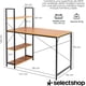 thumbnail image 2 of Escritorio con Repisa para Computadora o Laptop Diseño Minimalista Mesa Moderna con Estructura Resistente Mueble para Casa o Oficina Resistente Soporta hasta 120 Kg (Cafe), 2 of 9