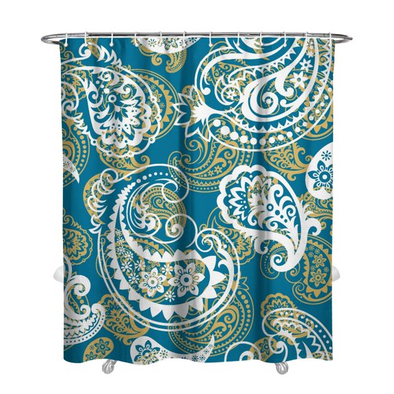 Boho Chic Shower Curtain Paisley Vintage Pattern Waterproof Bathroom Curtain 72x84 Inch with Hooks Rustic Floral Decor Machine Washable Quick Dry
