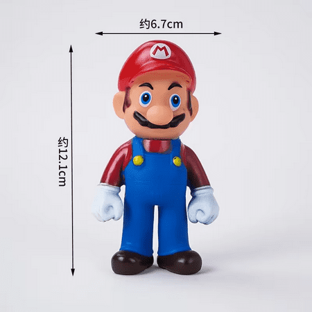 Super Mario Bros Cake Decoration Doll Set Anime Luigi Yoshi PVC Action Figures Toy Baby Shower Kids Birthday Party Ornaments