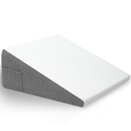 Bed Wedge Pillow Sleeping, 12 Inch Elevated Support Triangle Pillow for Reading and Rest, Legs and Back Support with Washable Cover