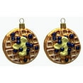 thumbnail image 2 of Blueberry Waffles with Butter Polish Glass Christmas Tree Ornament Set of 2 Food, 2 of 5