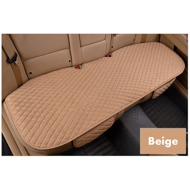 Funda de asiento de coche de lino, cojín de tela de lino delantero y trasero, alfombrilla protectora transpirable de verano, accesorios universales para vehículos Tan Jianjun unisex