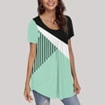 thumbnail image 5 of Pisexur Hauts pour Femmes 2023 Été Grande Taille Tuniques Décontractées à Col Rond Chemises à Manches Courtes Pétale Coupe Ample Blouse Mignonne, 5 of 5