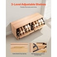 thumbnail image 4 of 39.4 x 11.8 x 20.9 Inch Entryway Shoe Bench with 2 Flip Drawers and 2 Rattan Doors 300lbs Capacity 4 Compartment Shoe Storage Rack for Hallway Living Room Bedroom, 4 of 6