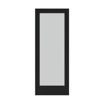 30 in. x 80 in. x 1-3/8 in. Frosted Glass 1-Lite Shaker Black Finished Solid Wood Core Interior Door Slab