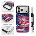 thumbnail image 5 of Wallet Case For Apple iPhone Air / 17 Pro / 17 Pro Max Series with Card Holder, PU Leather Kickstand Card Slots Screen Protector Included For iPhone 17 Series, Celebrate Freedom 4th of July, 5 of 8