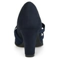 thumbnail image 4 of Journee Womens Loren Comfort Insole Round Toe Mid Block Heel Pumps, Widths Available, 4 of 10