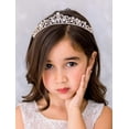 thumbnail image 2 of Corona nupcial con diamantes de imitación, tiara de princesa, tocados de joyería para mujeres y niñas, tiaras y coronas de boda de oro rosa con peine lateral, 2 of 5