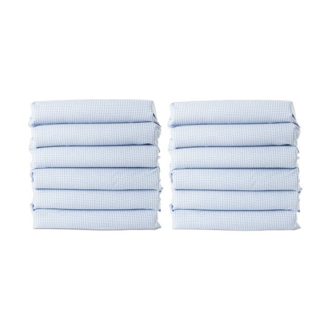 Foundations Pods CozyFit Cot Sheets (12-Pack, Plaid, Standard Size)