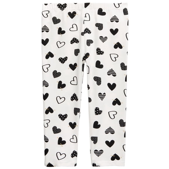 First Impressions Toddler- Baby Girls Heart-Print Leggings, White, 4T