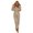 Khaki1, variant on Joau Women's Casual Hooded Jumpsuit Long Sleeve Zip-up Drawstring Waist Hoodie Romper Loose Fit One Piece Outfits Tracksuit with Pockets