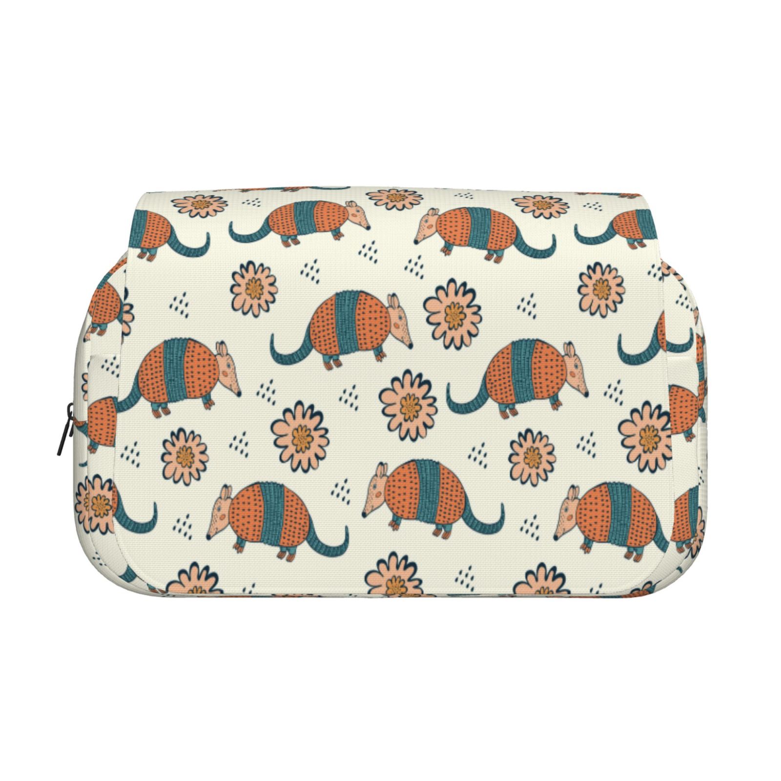 Rateoe Colorful Armadillos1 Pattern Double Clamshell Pen Case, Storage Organizer with Two Zipper Compartments– Holds Up to 50 Pencils & Pens