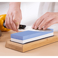 thumbnail image 3 of Professional Abrasive Whetstone Knife Sharpener 2 Side Grit 1000/6000 Knife Sharpening Stone, Knife Sharpener Stone with Non-slip Bamboo Base, Wet Stone Sharpening Kit for Kitchen Hunting, 3 of 7
