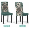 thumbnail image 3 of Chair Covers Set of 4, Sage Green Ethnic Style, Removable Stretchable Parsons Chair Slipcovers Protector for Dining Room, Retro Boho Floral, 3 of 6