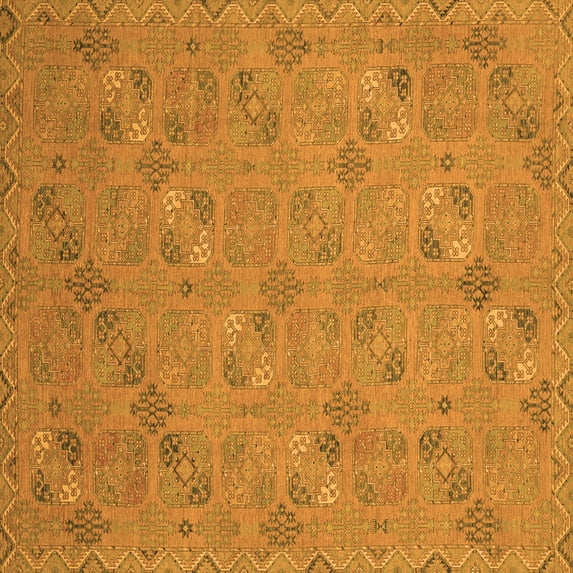 Ahgly Company Indoor Square Oriental Orange Traditional Area Rugs, 3' Square