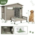 thumbnail image 4 of PETSCOSSET Wooden Dog House with Porch, All-Weather Pet House with Openable  Asphalt Roof, Gray, 4 of 9