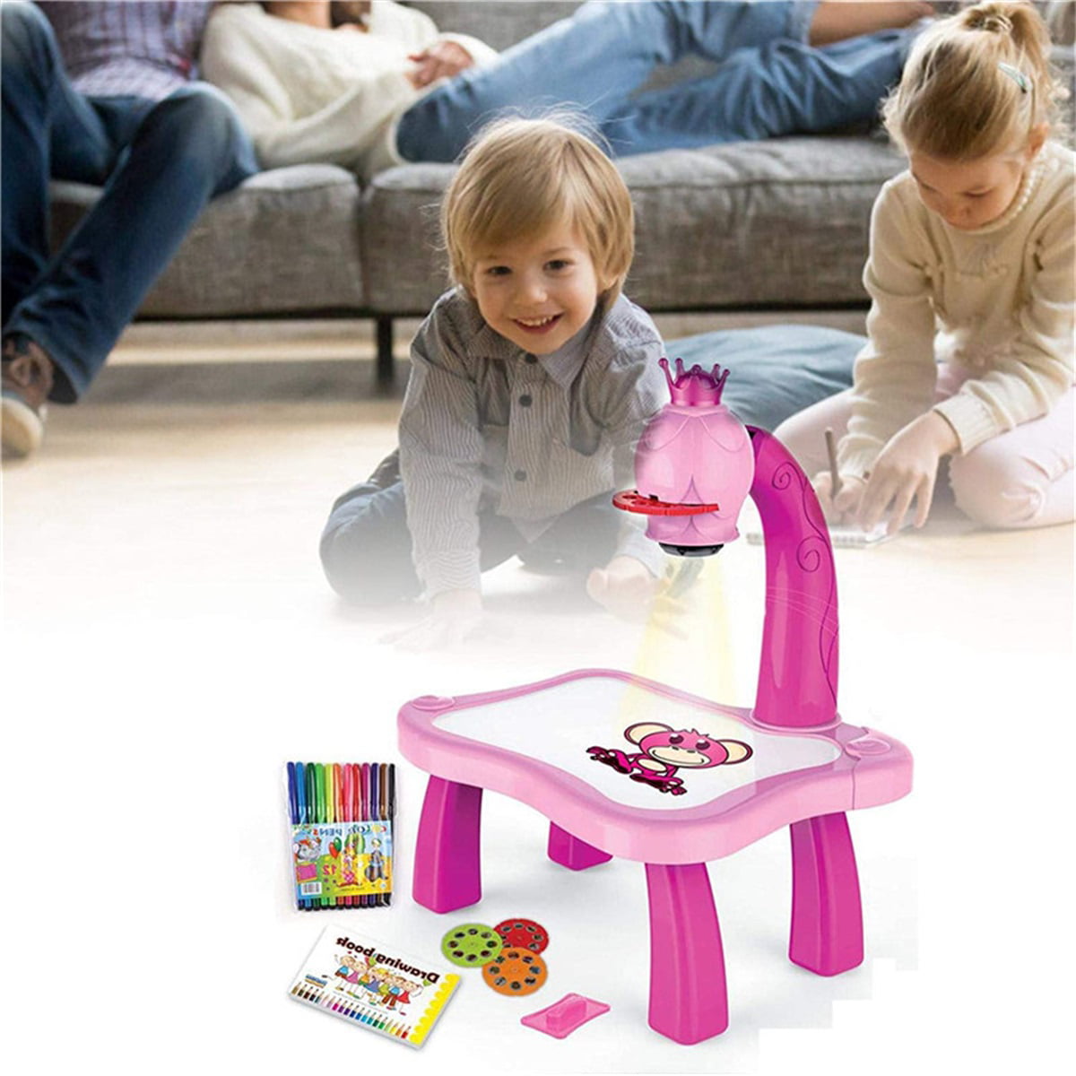 1pc Plastic Learning Toy, Modern Projector Painting Toy For Kids