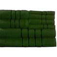 thumbnail image 1 of Lavish Home 8 Piece 100% Cotton Plush Bath Towel Set - Green, 1 of 5