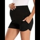 thumbnail image 3 of Pantalones Cortos de Maternidad para Mujer, con Bolsillos, para Dormir, Correr, Hacer Ejercicio y Estar en Casa Negro L, 3 of 7
